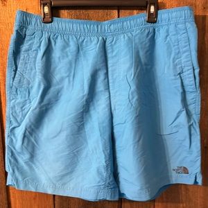North Face blue swim trunks